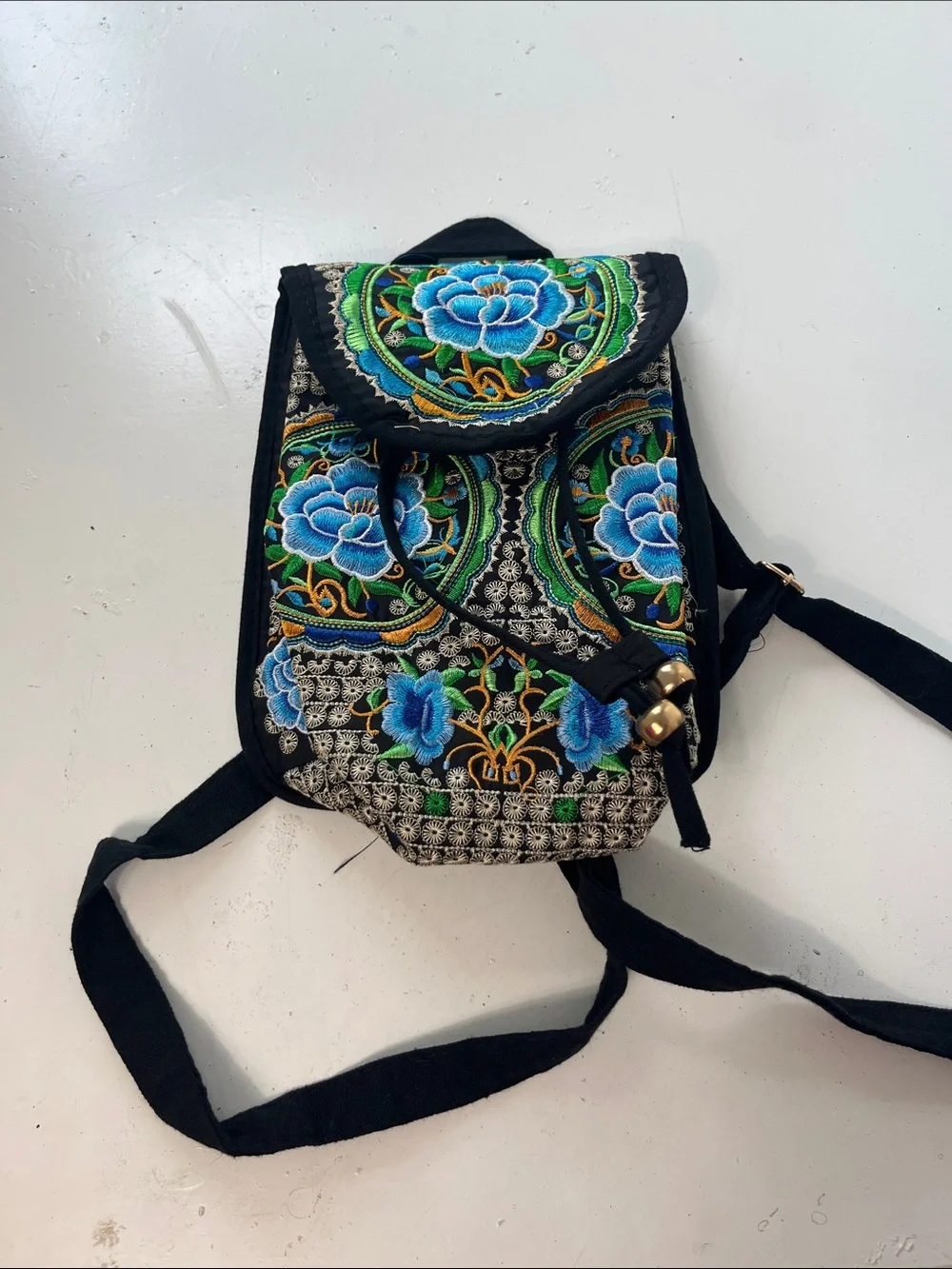 Magnetld Backpack Style Ornate Japanese Floral Pattern Bag